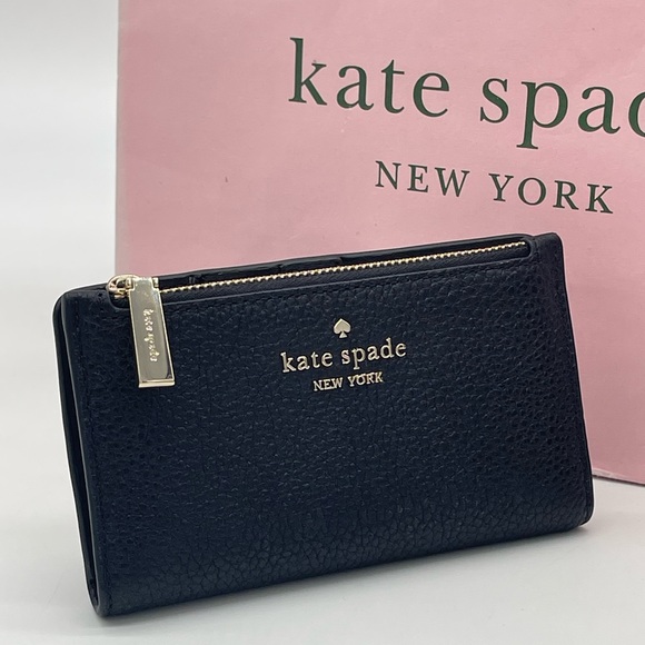 Kate Spade Small Slim Bifold Wallet Black - Picture 3 of 7